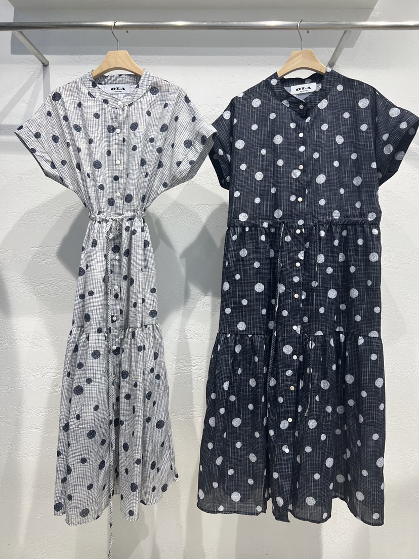 OLA東大門實拍韓國女士新品熱賣職業時尚26春夏連衣裙亞麻圓點mellor/OLA連衣裙