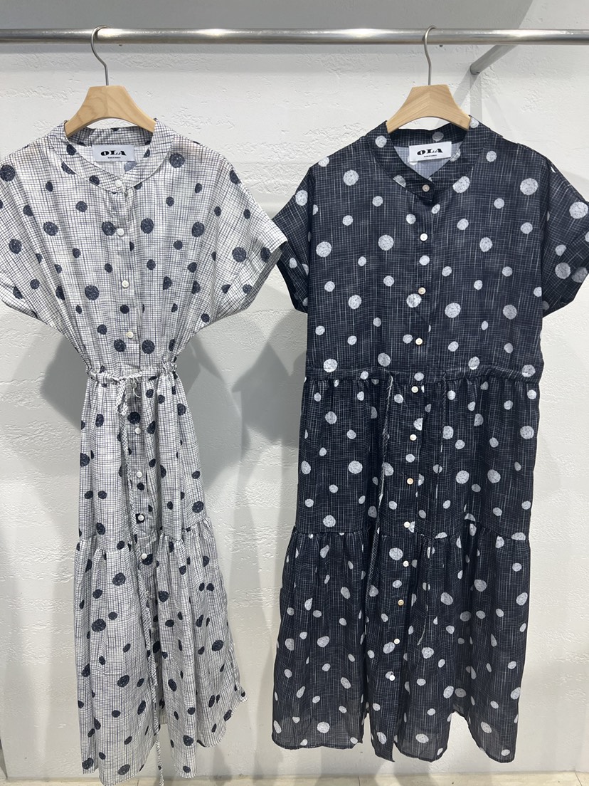 OLA東大門實拍韓國女士新品熱賣職業時尚26春夏連衣裙亞麻圓點mellor/OLA連衣裙