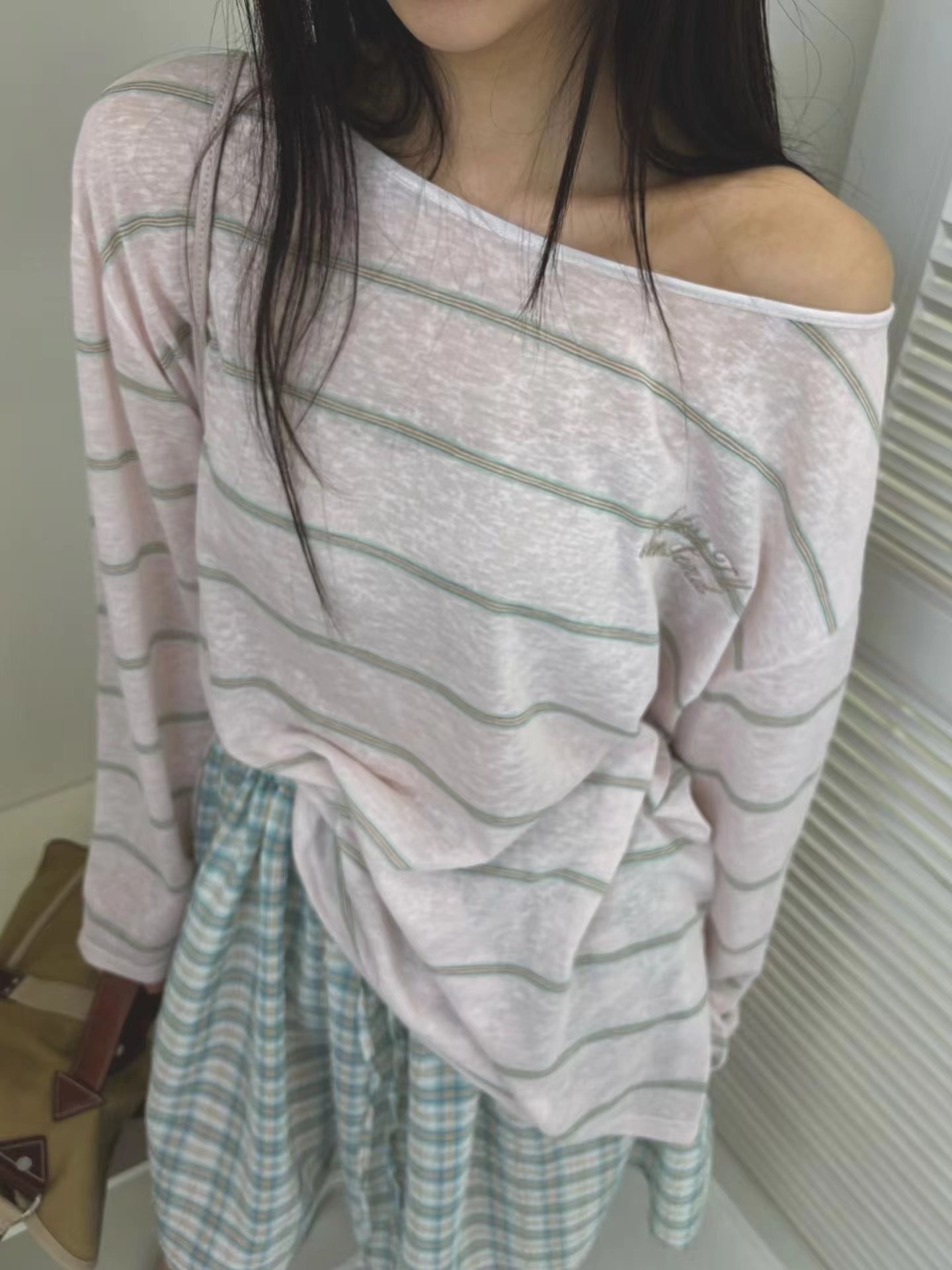 ONTHEMOOD韓國直郵實拍女裝新款熱賣推薦休閑時尚長袖T恤RIPPLE長袖T恤圖色1