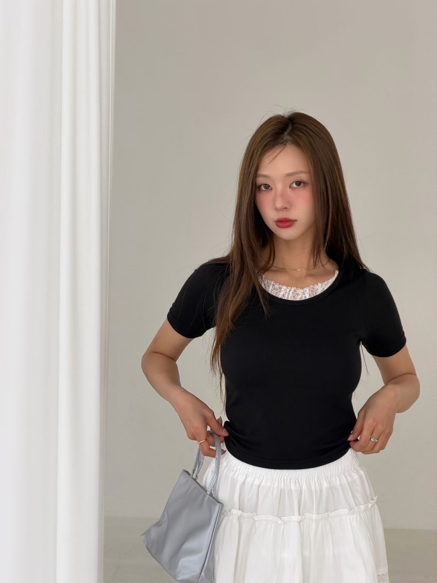 POPO韓國直郵女裝新款26春夏人氣時尚休閑職業26夏季熱賣T恤POPOT恤