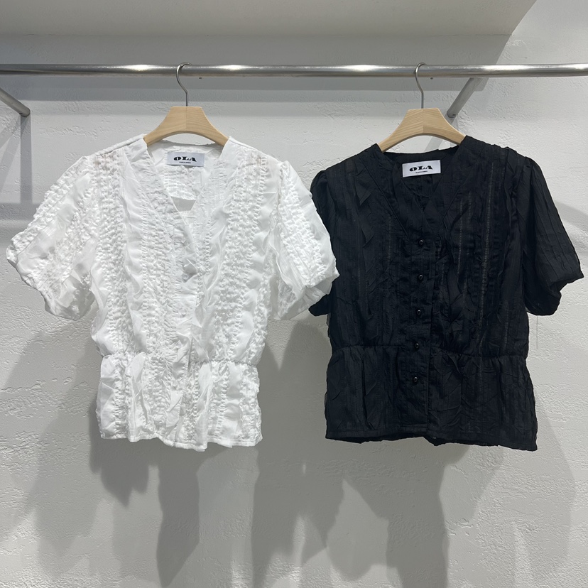 OLA東大門實拍韓國女裝新品26春夏熱賣時尚推薦襯衫蕾絲衫mellor/OLA襯衫/蕾絲衫