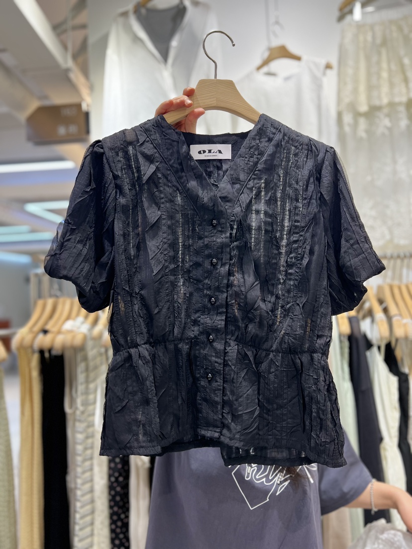 OLA東大門實拍韓國女裝新品26春夏熱賣時尚推薦襯衫蕾絲衫mellor/OLA襯衫/蕾絲衫圖色2