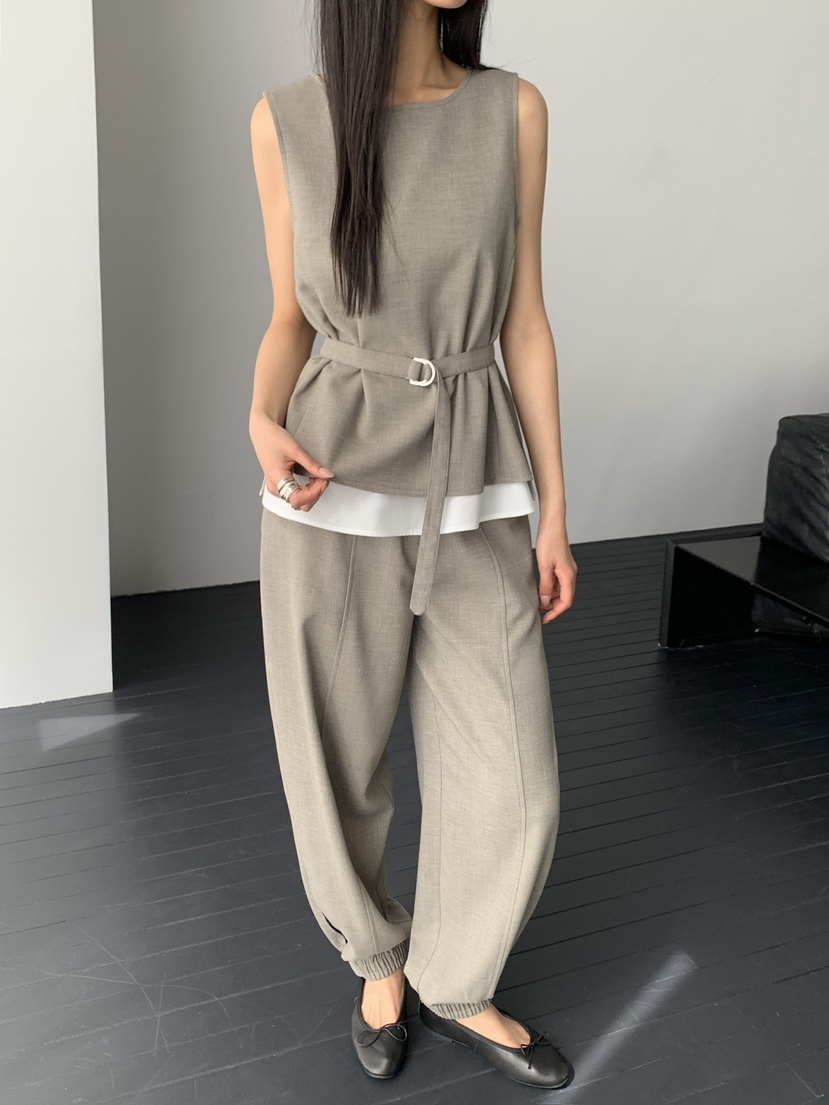STAGE韓國直郵女裝新款26春夏推薦人氣26夏季熱賣職業休閑褲STAGE休閑褲