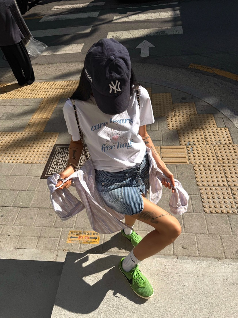 ABBEYLEE韓國東大門代購女裝新款休閑26春夏T恤泰迪熊復古ABBEYLEET恤