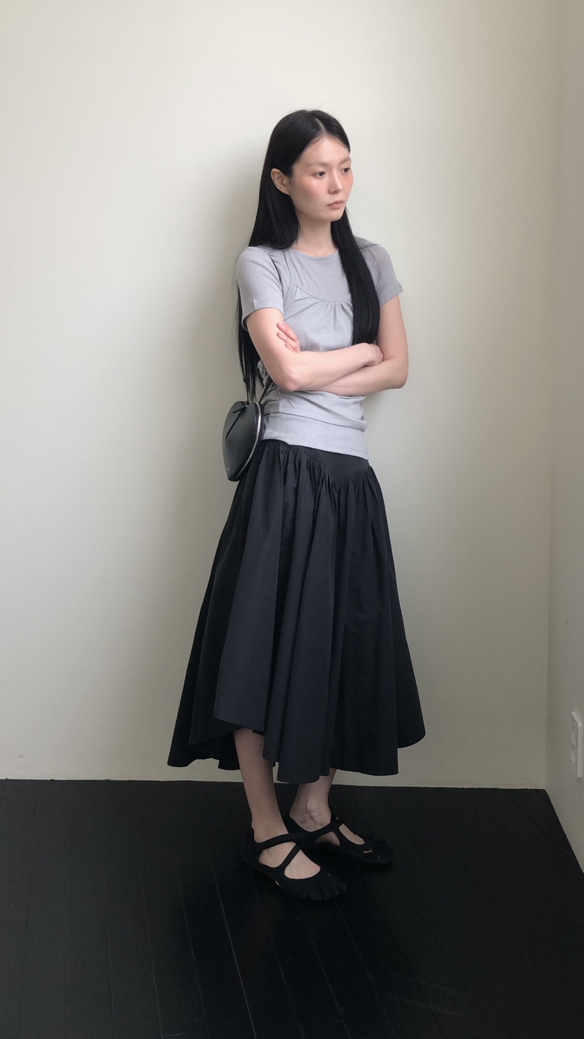 OURS韓國直郵女士新款休閑人氣推薦熱賣職業26夏季26春夏長裙OURS長裙