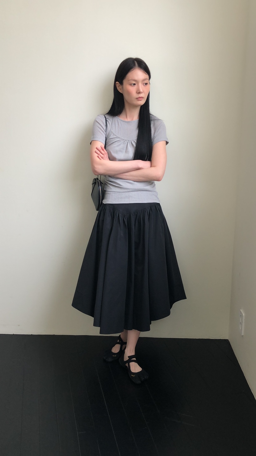 OURS韓國直郵女士新款休閑人氣推薦熱賣職業26夏季26春夏長裙OURS長裙