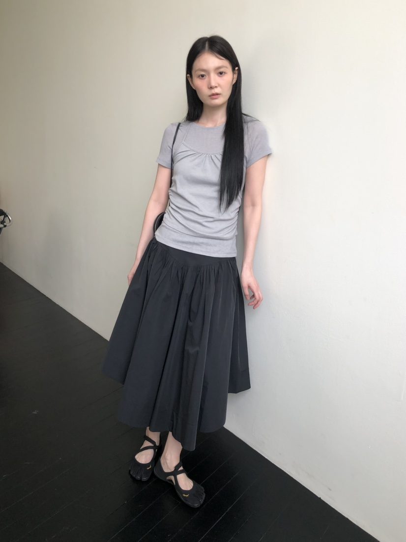 OURS韓國直郵女士新款休閑人氣推薦熱賣職業26夏季26春夏長裙OURS長裙