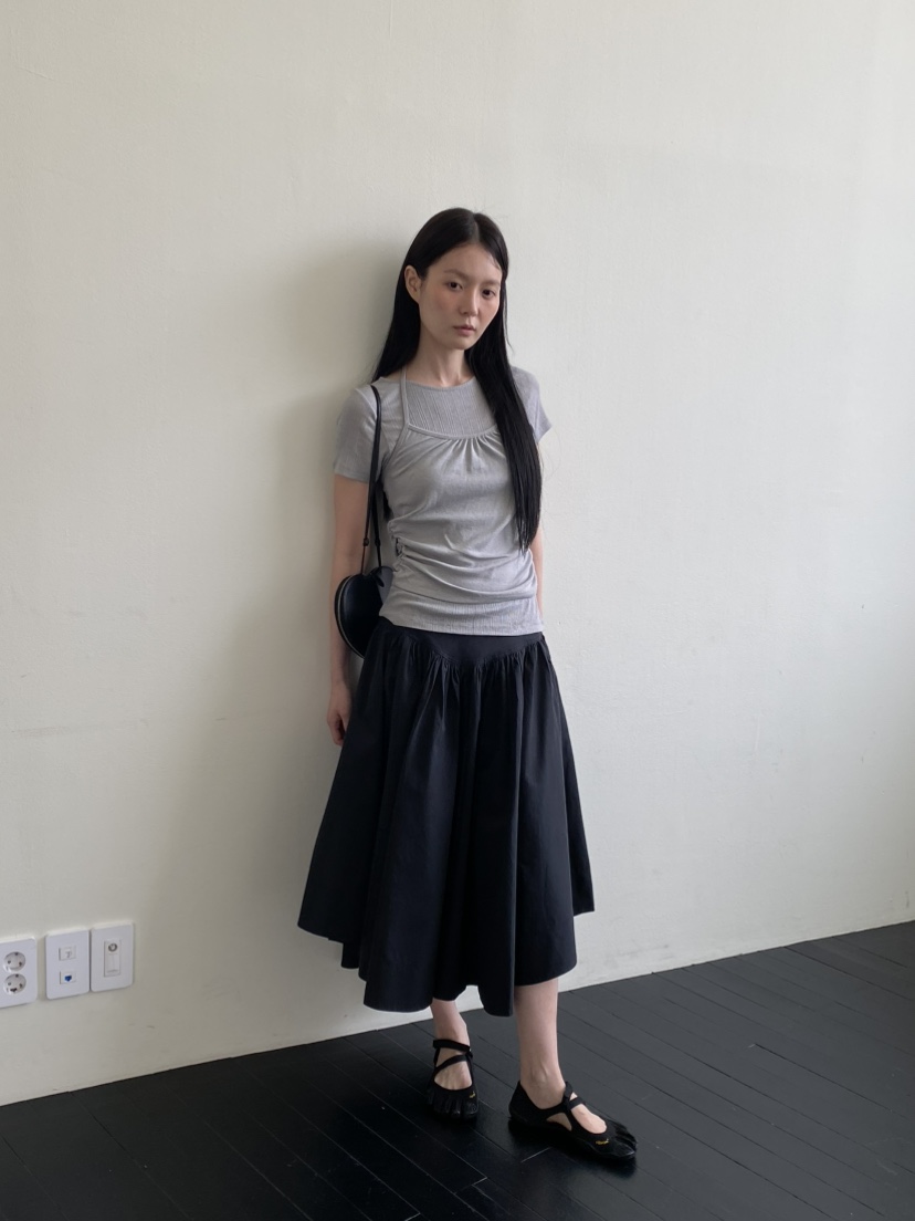 OURS韓國直郵女士新款休閑人氣推薦熱賣職業26夏季26春夏長裙OURS長裙