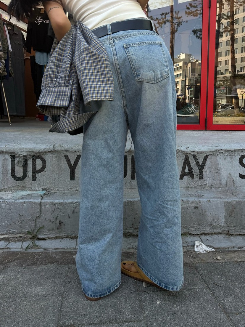 ABBEYLEE韓國直郵實拍女士新品26春夏牛仔褲不含腰帶寬松ABBEYLEE牛仔褲