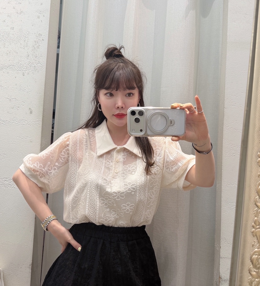 LOVABLE韓國代購女士新款推薦休閑人氣時尚熱賣襯衫蕾絲衫LOVABLE襯衫/蕾絲衫