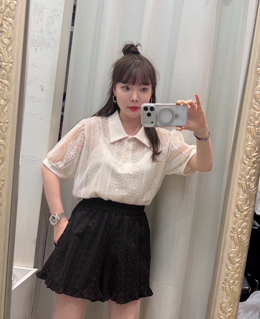 LOVABLE韓國代購女士新款推薦休閑人氣時尚熱賣襯衫蕾絲衫LOVABLE襯衫/蕾絲衫