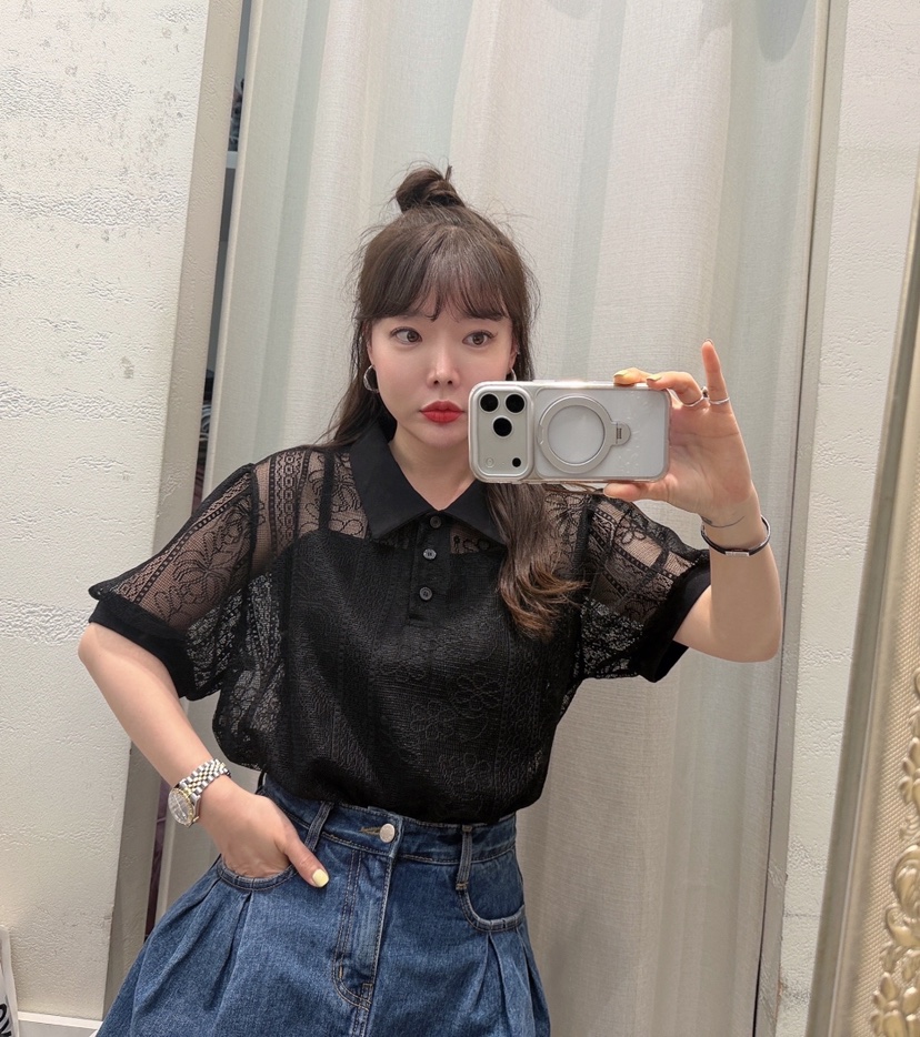 LOVABLE韓國代購女士新款推薦休閑人氣時尚熱賣襯衫蕾絲衫LOVABLE襯衫/蕾絲衫