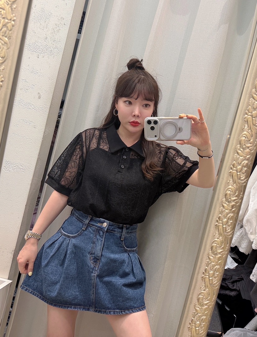 LOVABLE韓國代購女士新款推薦休閑人氣時尚熱賣襯衫蕾絲衫LOVABLE襯衫/蕾絲衫