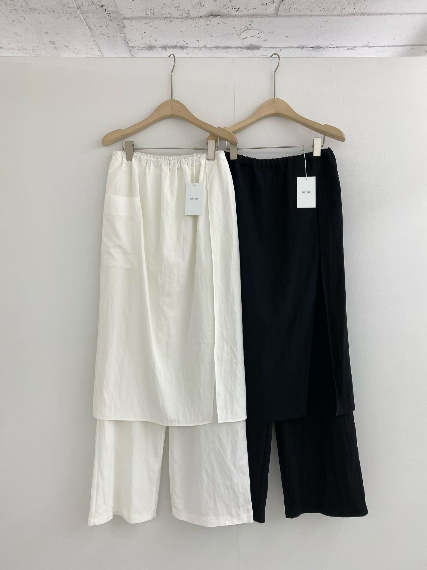 FERVENT韓國東大門直郵女士新款26春夏休閑時尚職業熱賣裙褲FERVENT-2件起裙褲圖色2左二色