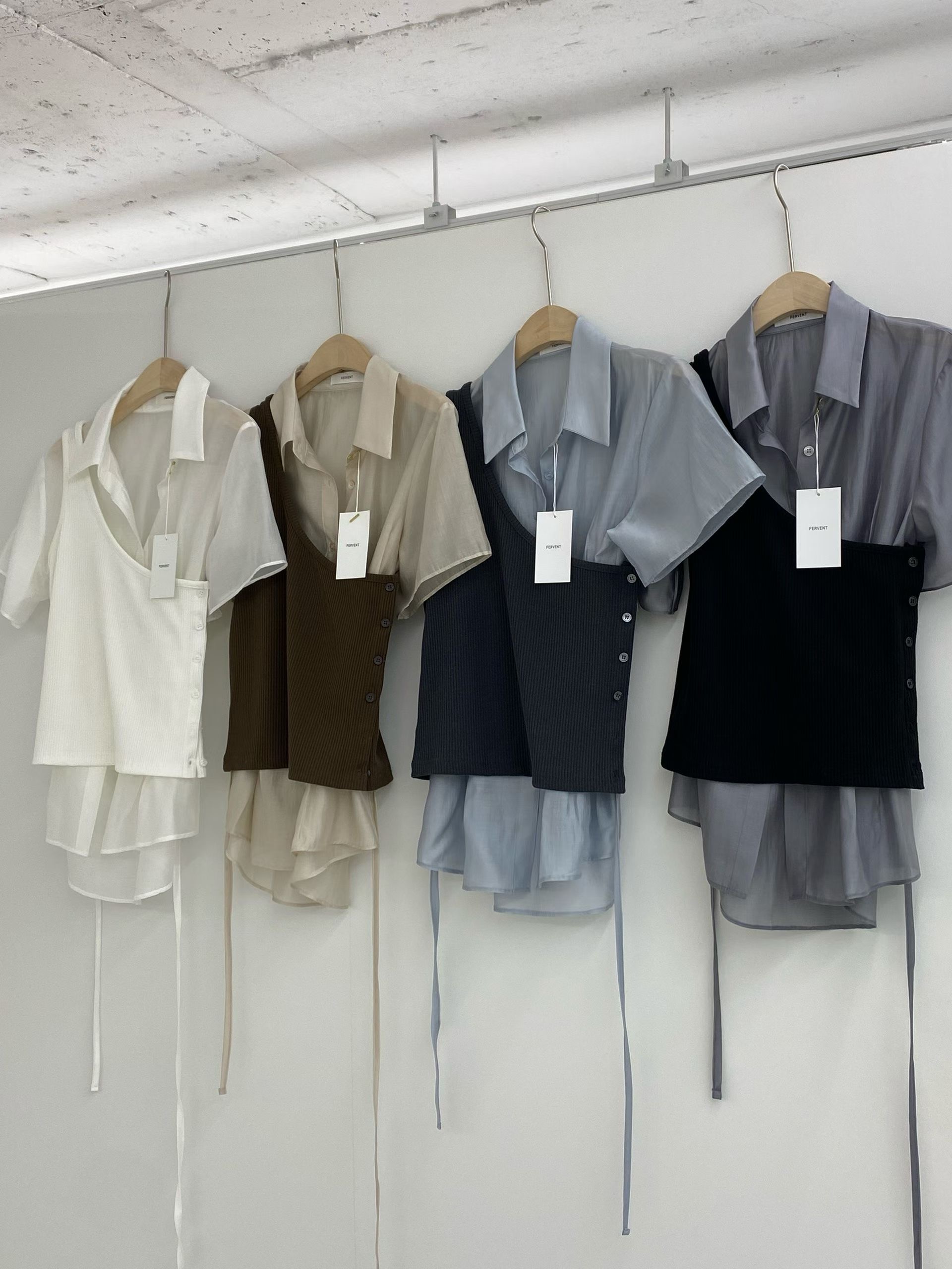 FERVENT韓國代購女士新品人氣26春夏熱賣吊帶背心不含內搭FERVENT-2件起吊帶/背心圖色3左三色