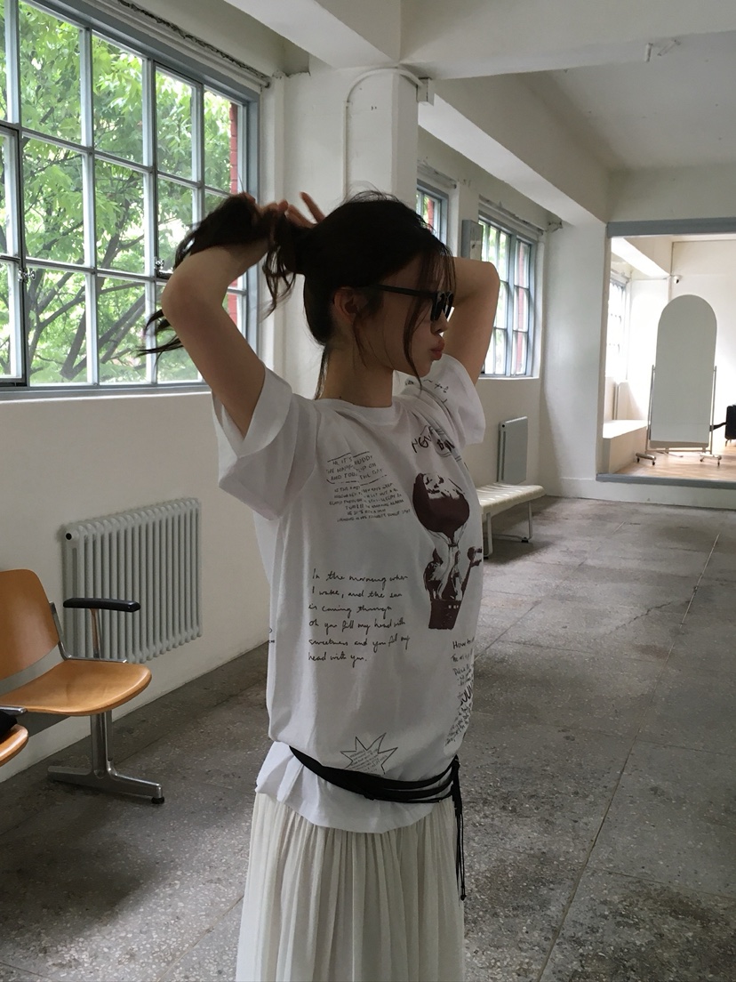 UNBOUND韓國直郵實拍女裝新款職業推薦人氣26夏季T恤含腰繩UNBOUNDT恤
