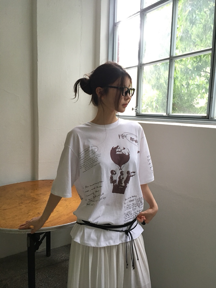 UNBOUND韓國直郵實拍女裝新款職業推薦人氣26夏季T恤含腰繩UNBOUNDT恤