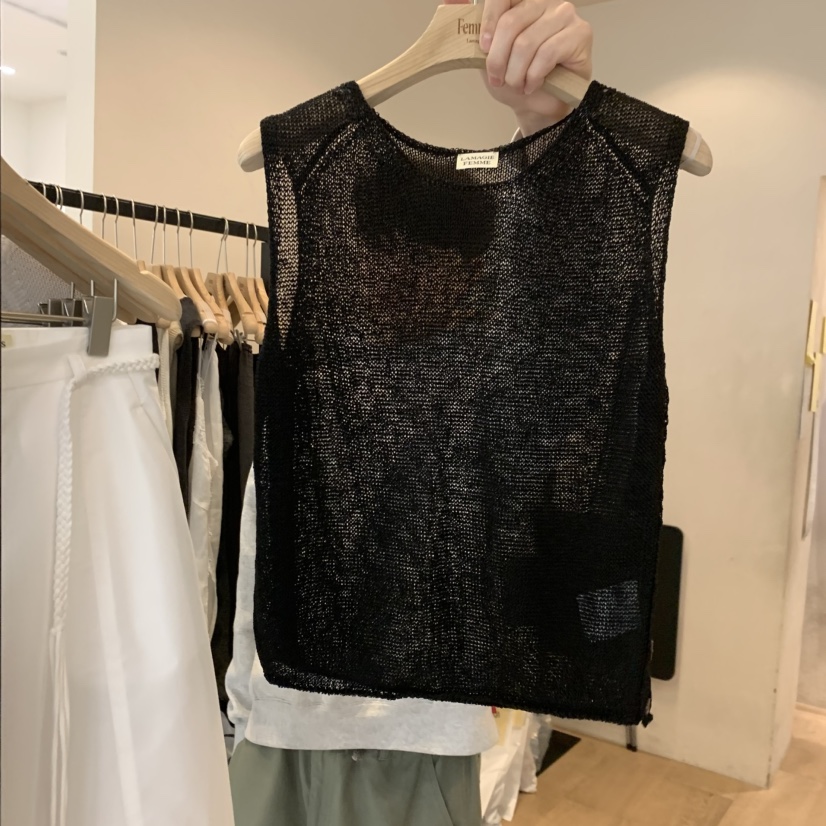 LA MAGIE FEMME韓國東大門代購女裝新款休閑吊帶背心開衩紐扣Lamagie Femme吊帶/背心圖色3