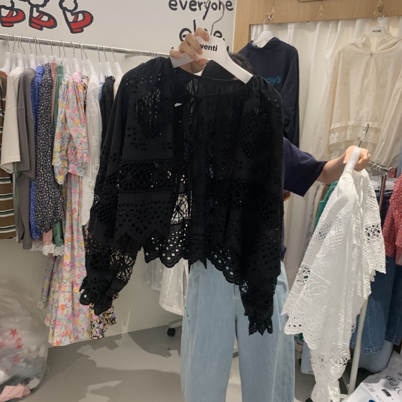 VENTI東大門實拍韓國女士新款休閑26春夏襯衫蕾絲衫蕾絲開衫VENTI襯衫/蕾絲衫圖色2