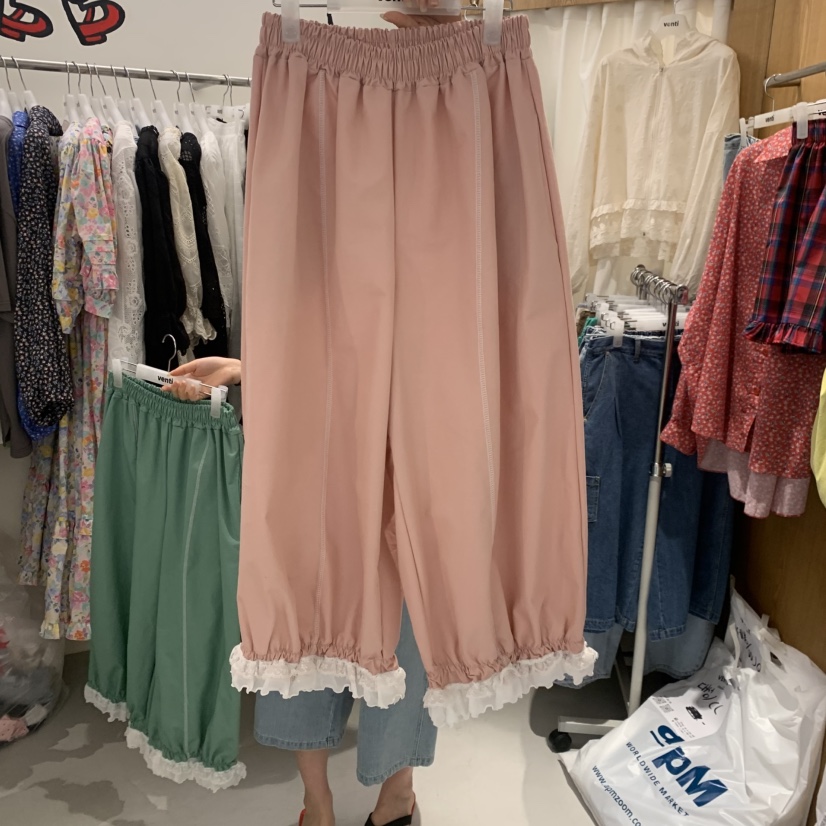 VENTI東大門實拍韓國女裝新品職業26夏季時尚休閑褲荷葉邊VENTI休閑褲圖色2