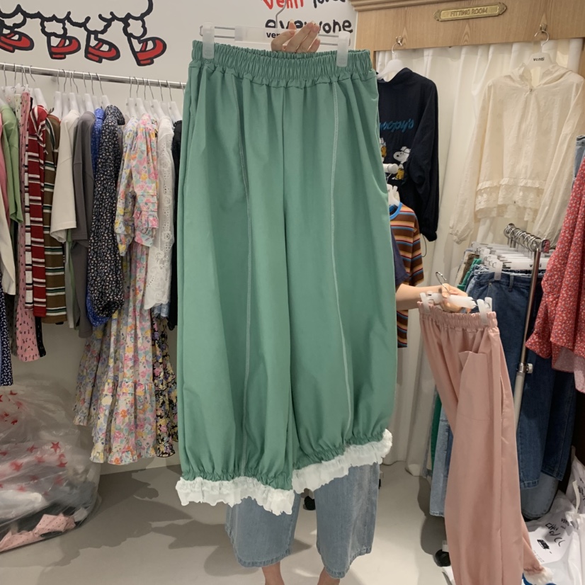 VENTI東大門實拍韓國女裝新品職業26夏季時尚休閑褲荷葉邊VENTI休閑褲圖色3