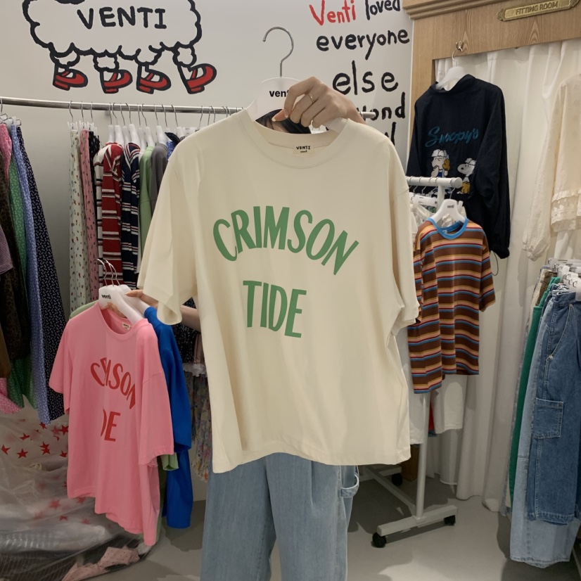 VENTI韓國代購女裝新品人氣26夏季職業推薦休閑時尚熱賣T恤VENTIT恤圖色1