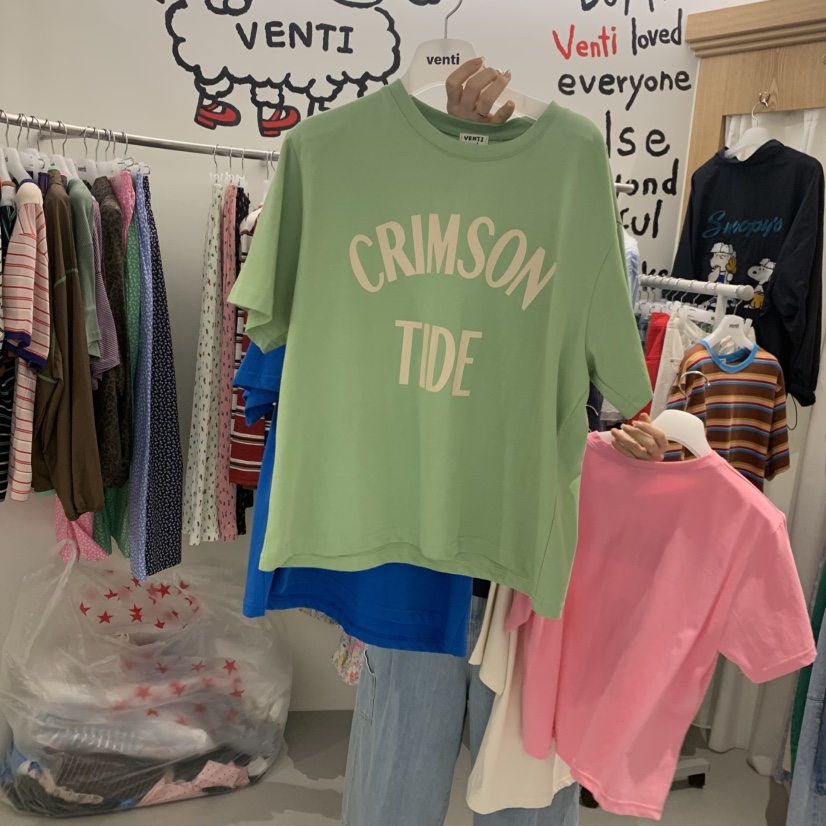 VENTI韓國代購女裝新品人氣26夏季職業推薦休閑時尚熱賣T恤VENTIT恤圖色3