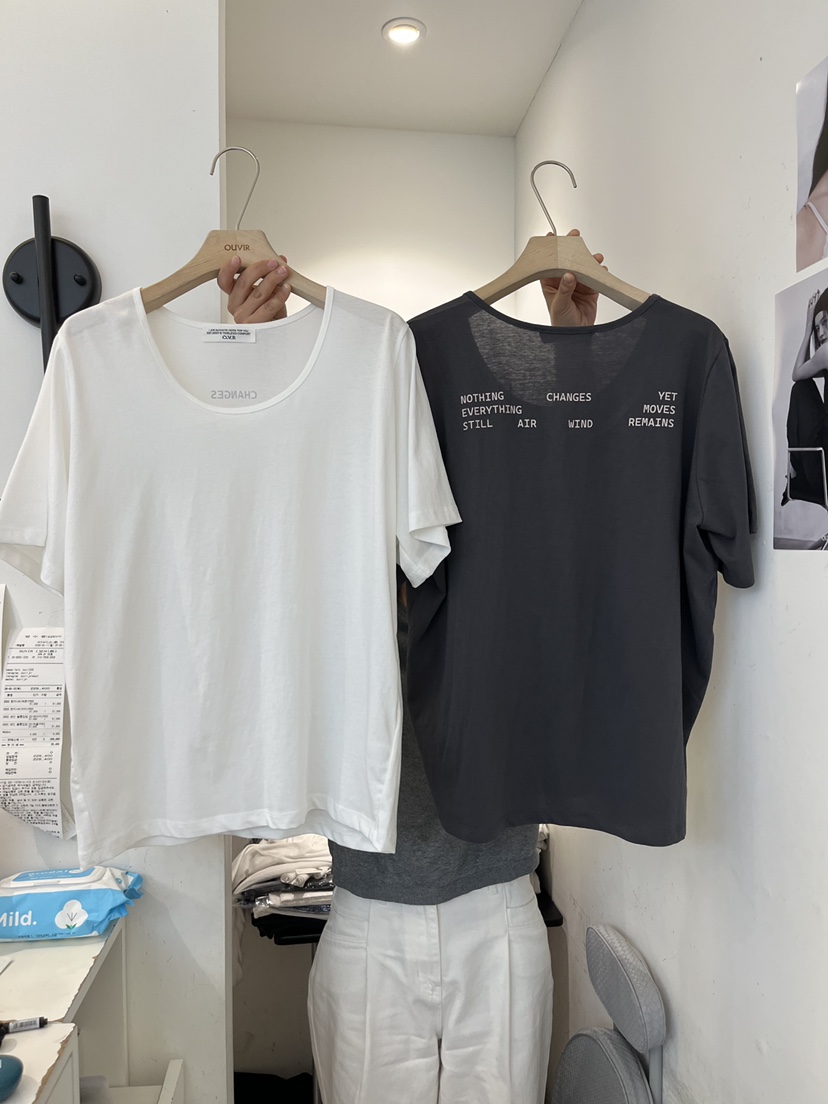 OUVIR韓國東大門直郵女裝新款時尚職業人氣休閑26夏季T恤U領O.V.R/OUVIRT恤