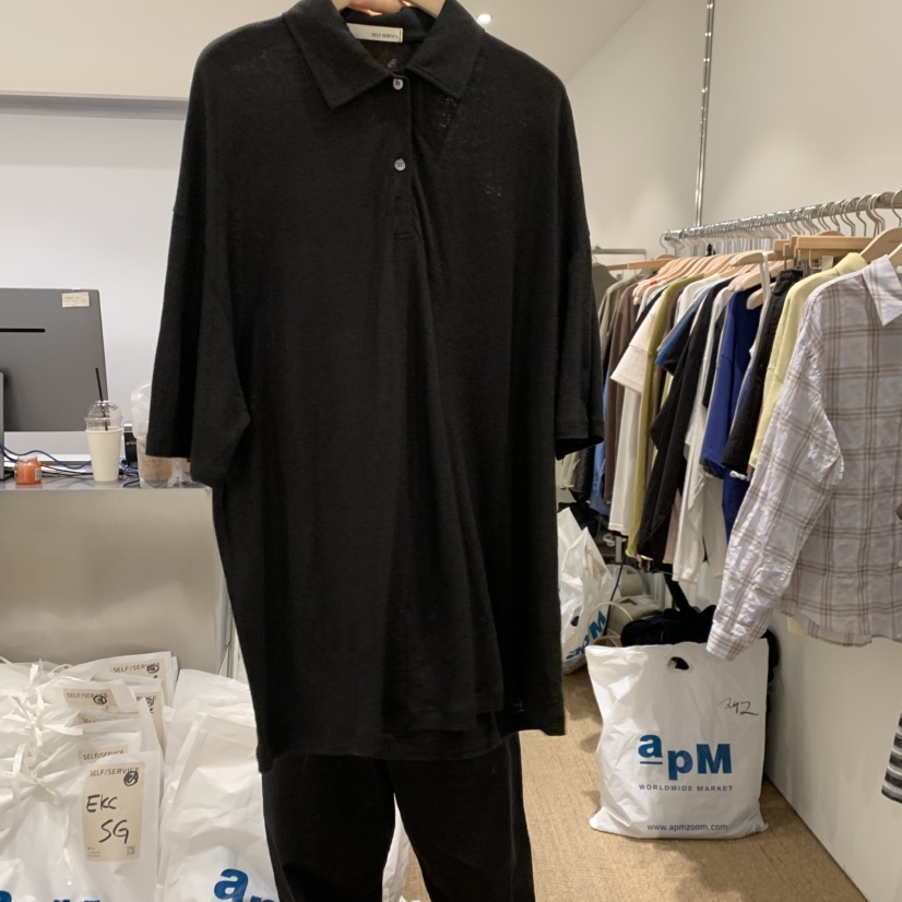 SELF SERVICE韓國直郵實拍女士新品26夏季時尚26春夏T恤亞麻SELF SERVICET恤圖色3