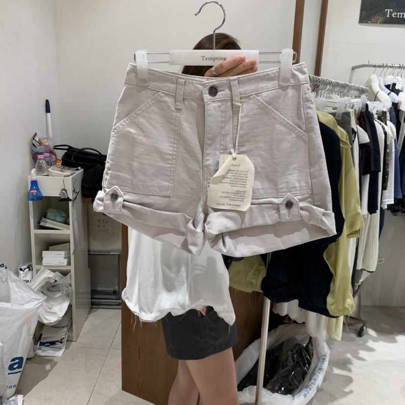 TEMPTING韓國東大門代購女裝新品休閑職業推薦短褲含腰繩TEMPTING短褲圖色1