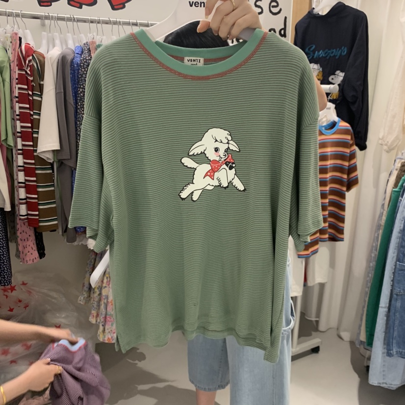 VENTI韓國直郵女裝新品時尚推薦熱賣26夏季職業休閑26春夏T恤VENTIT恤圖色1