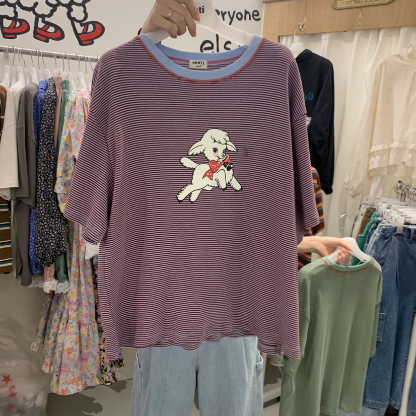 VENTI韓國直郵女裝新品時尚推薦熱賣26夏季職業休閑26春夏T恤VENTIT恤圖色2