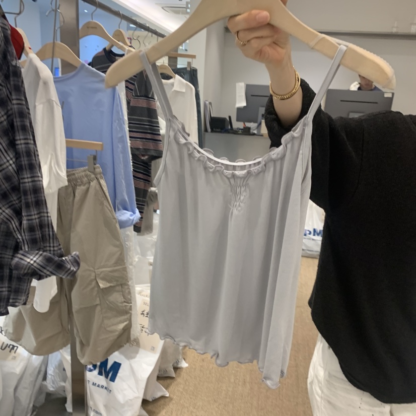 SELF SERVICE韓國直郵女裝新款推薦休閑26春夏吊帶背心褶皺SELF SERVICE吊帶/背心圖色1