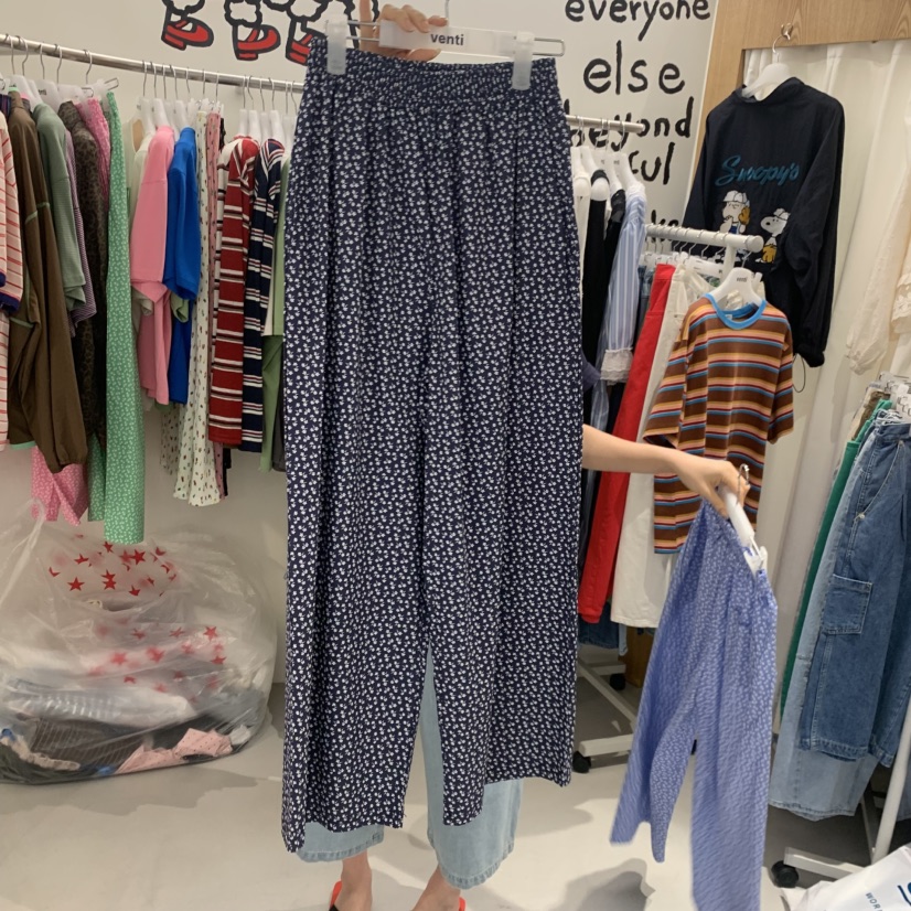 VENTI韓國東大門代購女士新款休閑推薦熱賣休閑褲小碎花印花VENTI休閑褲圖色4