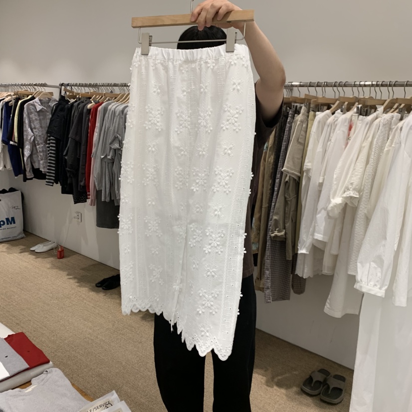 SELF SERVICE韓國東大門直郵女士新款休閑時尚26夏季長裙刺繡SELF SERVICE長裙