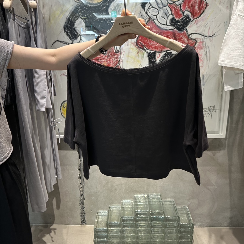 LAMAGIEPIE/LAMAGIE GREY韓國直郵實拍女裝新款熱賣T恤LAMAGIEPIE/LAMAGIE GREYT恤圖色2墨色