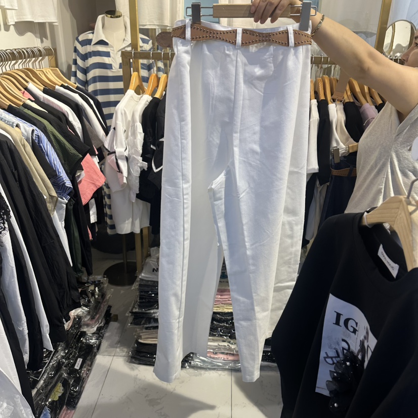 COCO HOLIC東大門實拍韓國女裝新品熱賣26夏季休閑褲含腰帶COCO HOLIC休閑褲
