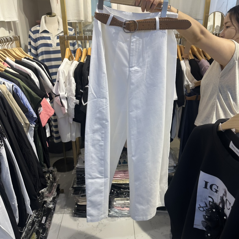 COCO HOLIC東大門實拍韓國女裝新品熱賣26夏季休閑褲含腰帶COCO HOLIC休閑褲圖色1