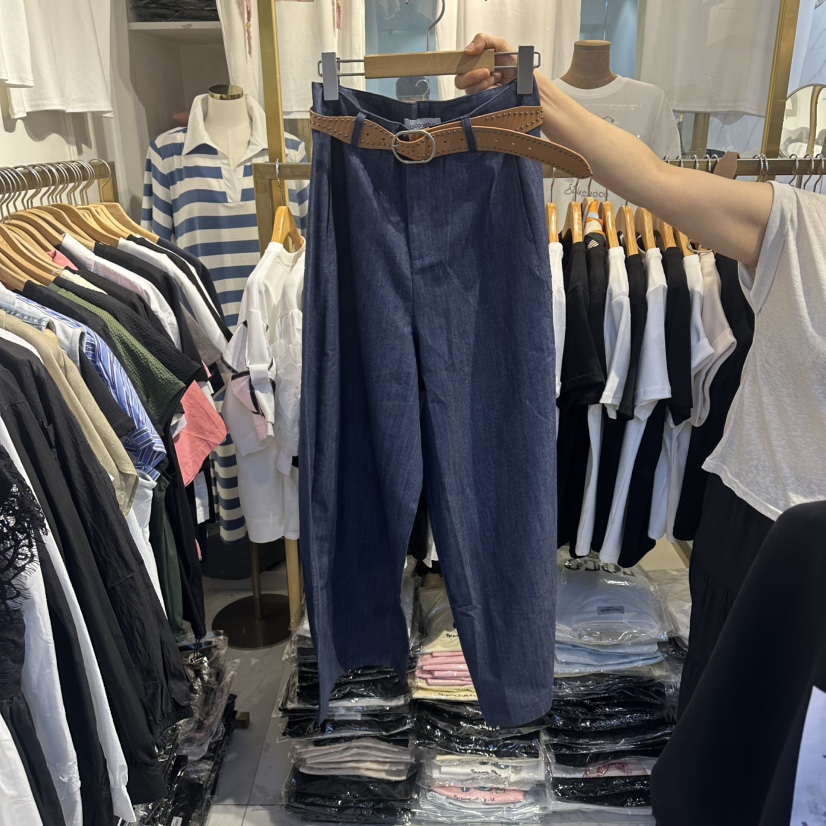 COCO HOLIC東大門實拍韓國女裝新品熱賣26夏季休閑褲含腰帶COCO HOLIC休閑褲圖色2