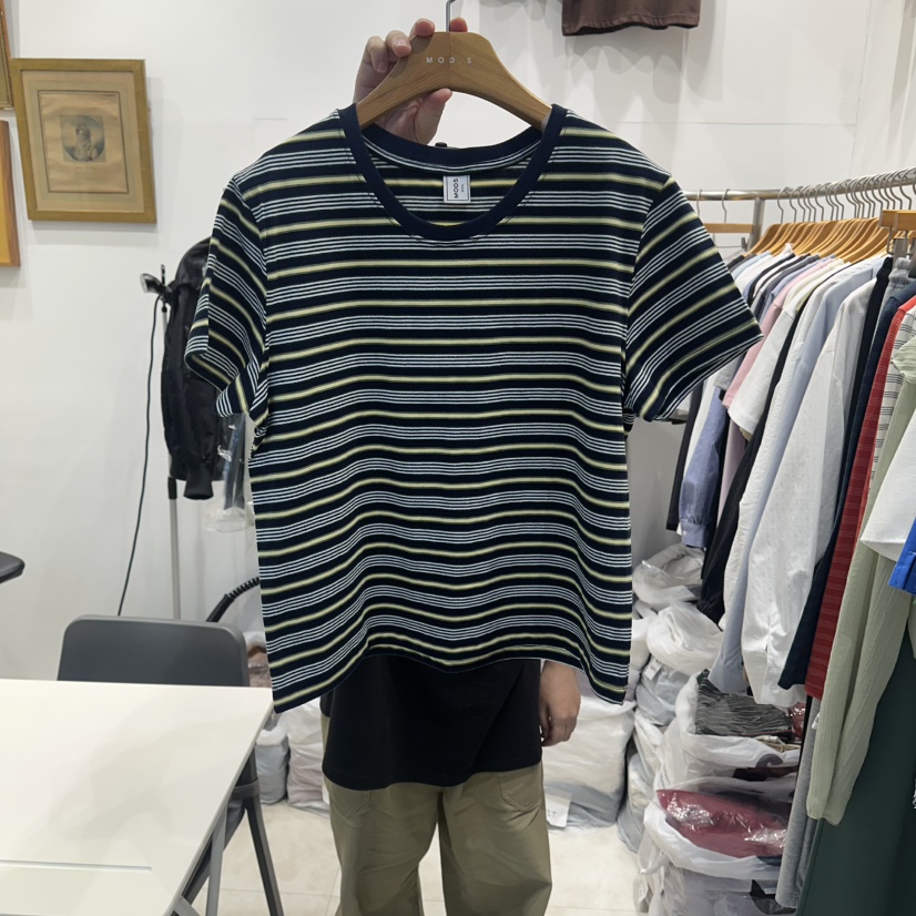 MODS-Q韓國直郵實拍女裝新品26春夏職業熱賣時尚T恤條紋MODS-QT恤圖色2