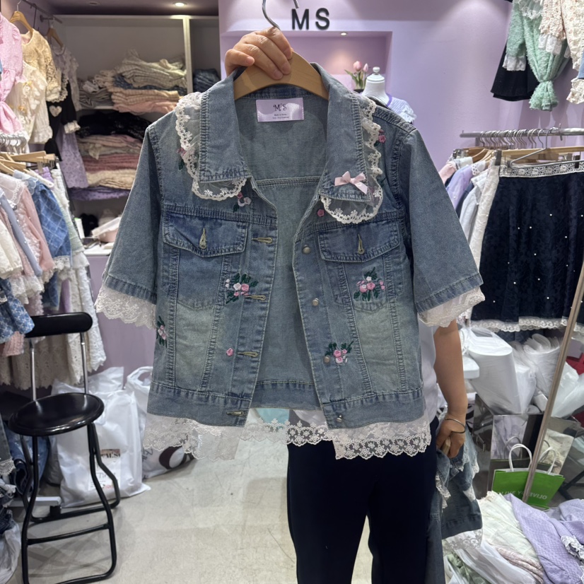 MS韓國代購女士新款職業人氣26春夏推薦休閑熱賣夾克刺繡MS夾克圖色1