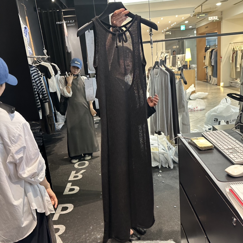 ELF-L東大門實拍韓國女士新品26夏季時尚連衣裙亞麻針織PROJECT ELF/ELF-L連衣裙圖色2