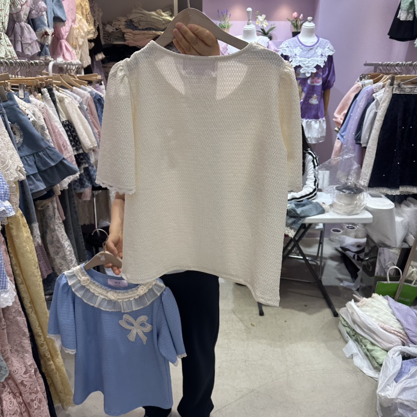 MS韓國直郵女士新品人氣26春夏推薦休閑熱賣職業襯衫蕾絲衫MS襯衫/蕾絲衫