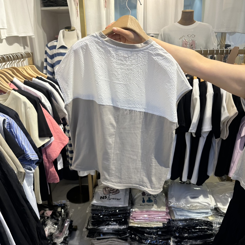 COCO HOLIC韓國東大門代購女士新品推薦休閑26夏季T恤撞色COCO HOLICT恤