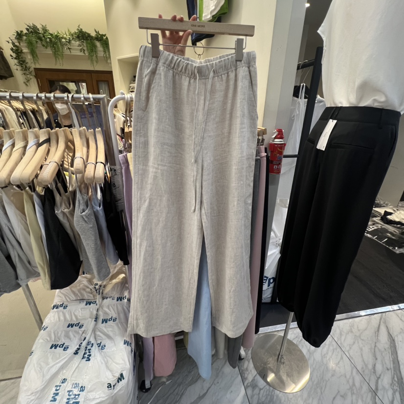 ONE MONE韓國代購女裝新品熱賣人氣時尚職業26夏季休閑褲亞麻ONE MONE休閑褲圖色3