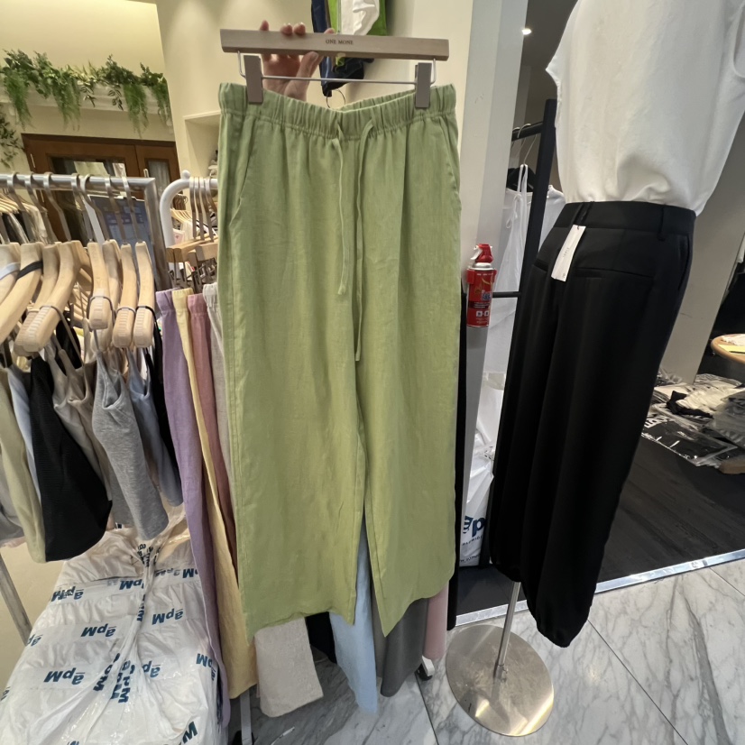ONE MONE韓國代購女裝新品熱賣人氣時尚職業26夏季休閑褲亞麻ONE MONE休閑褲圖色4