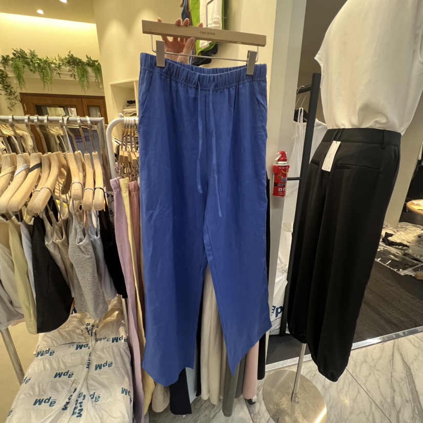 ONE MONE韓國代購女裝新品熱賣人氣時尚職業26夏季休閑褲亞麻ONE MONE休閑褲圖色5
