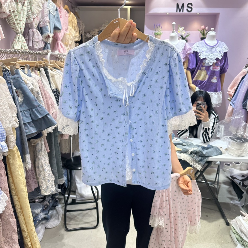 MS韓國直郵女裝新款推薦熱賣時尚26春夏人氣職業襯衫蕾絲衫MS襯衫/蕾絲衫圖色1