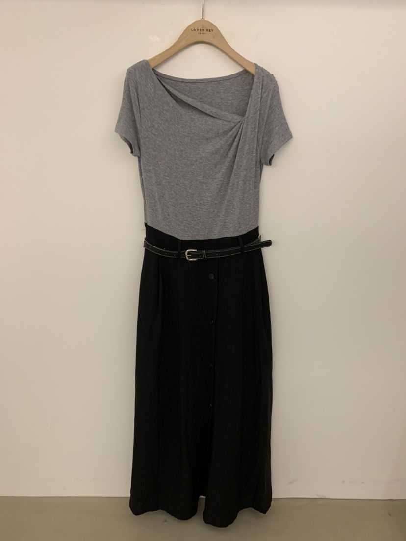 UNDER KEY韓國直郵女士新品26春夏26夏季熱賣連衣裙含腰帶UNDER KEY連衣裙圖色1