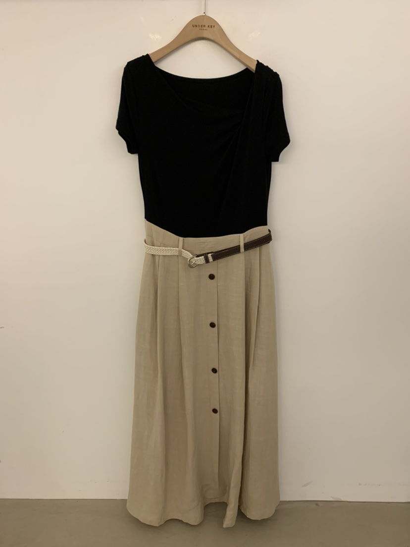 UNDER KEY韓國直郵女士新品26春夏26夏季熱賣連衣裙含腰帶UNDER KEY連衣裙圖色2